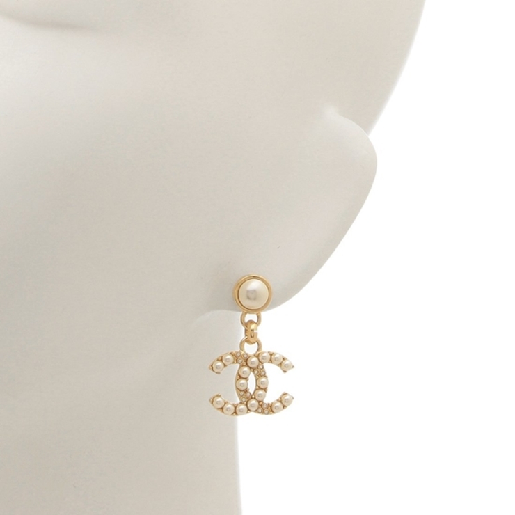 希少】CHANEL シャネル ココマーク ドロップピアス クリスタル