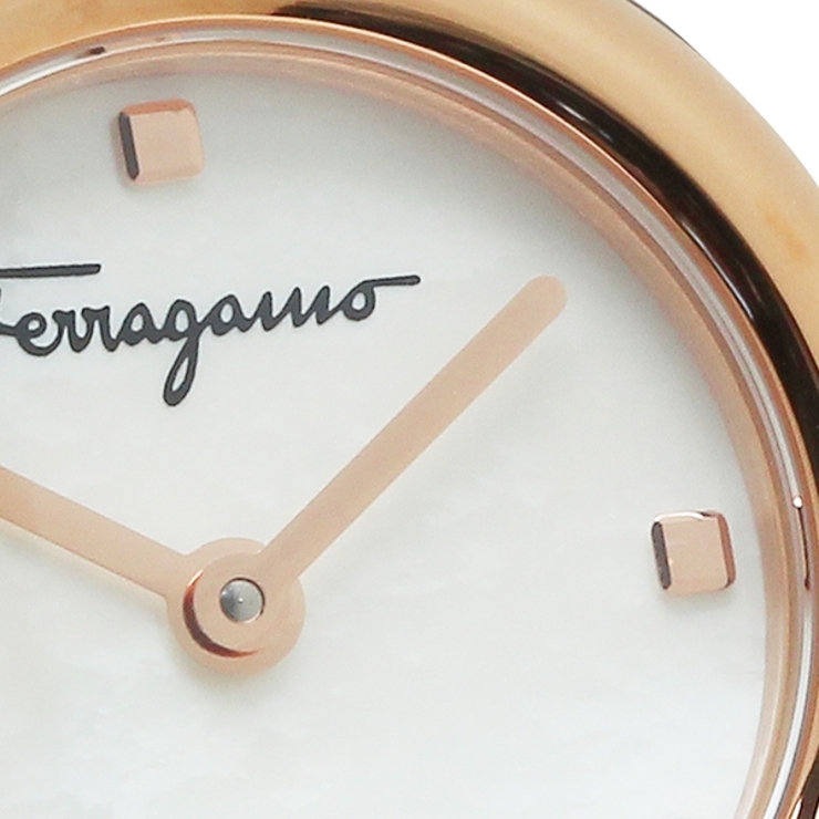 【2年保証】フェラガモレディース時計ヴァリナ22mmクォーツホワイトシェルピンクゴールドFERRAGAMOSFHT01622ステンレス