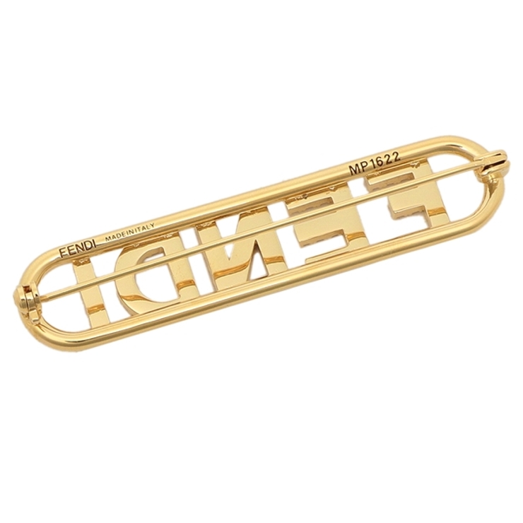 フェンディブローチアクセサリーフェンディグラフィゴールドホワイトレディースFENDI8AH614A44GF089U