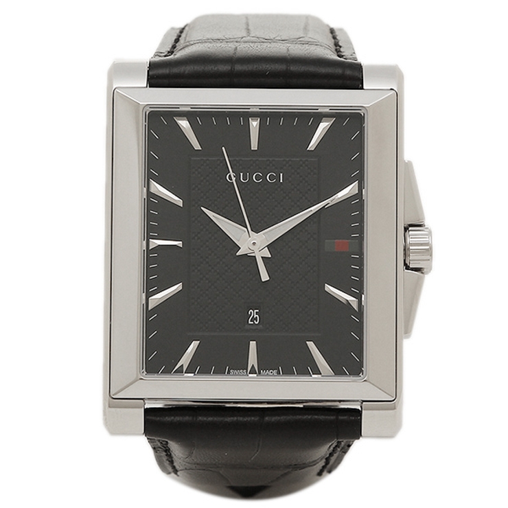 グッチ 腕時計 メンズ GUCCI YA138406 ブラック シルバー[品番