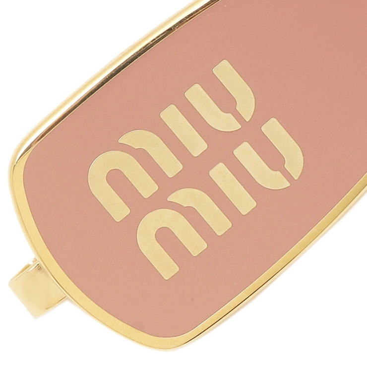 ピンク ミュウミュウ ロゴ エナメルメタル ヘアクリップ ヘアピン miu MIUMIU ミュウミュウ ヘアピン 5IF146 2F6T レディース