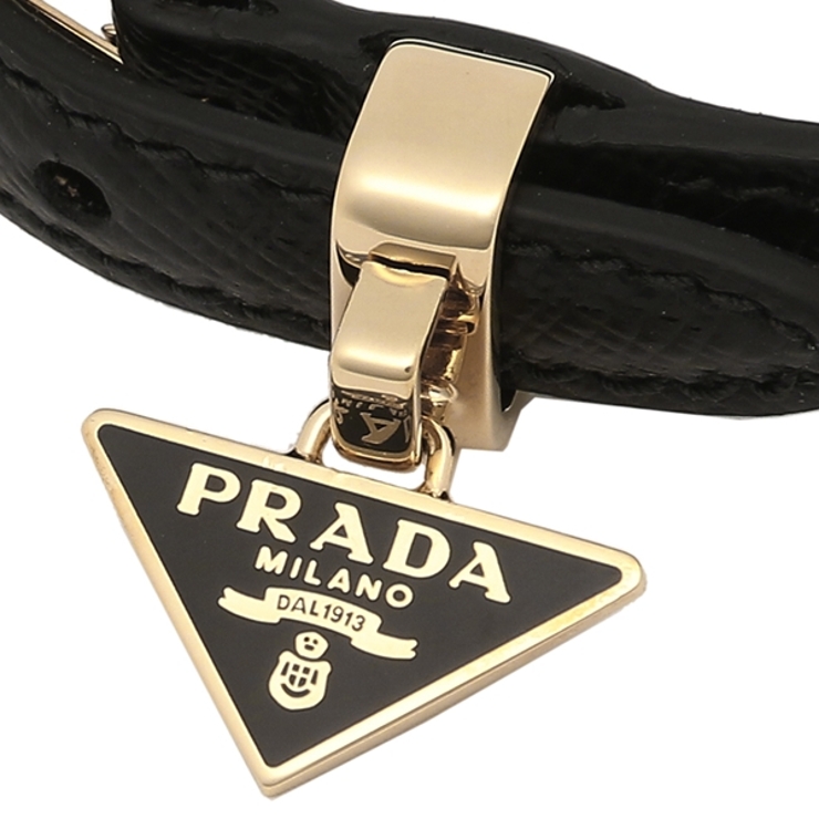 プラダブレスレットアクセサリートライアングルサフィアーノブレスレットバングルブラックレディースPRADA1IB351053F0002