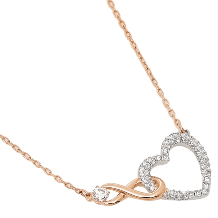 スワロフスキーネックレスアクセサリーSWAROVSKI5518865INFINITYHEARTインフィニティレディースペンダントローズゴールド/シルバー