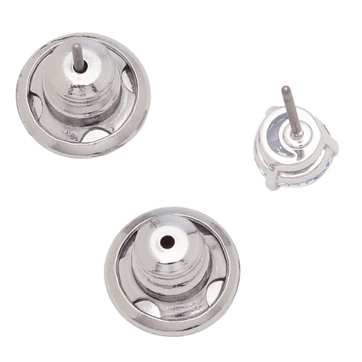 SWAROVSKI ピアス ソリテール 5725002 Solitaire stud earrings, Round cut, Blue, Rhodium plated