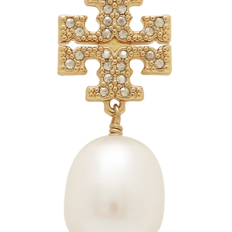 トリーバーチピアスアクセサリーキラパヴェドロップゴールドパールレディースTORYBURCH60525137