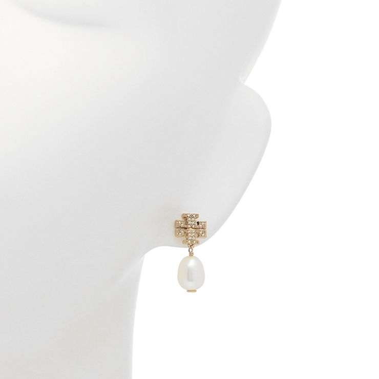 トリーバーチピアスアクセサリーキラパヴェドロップゴールドパールレディースTORYBURCH60525137