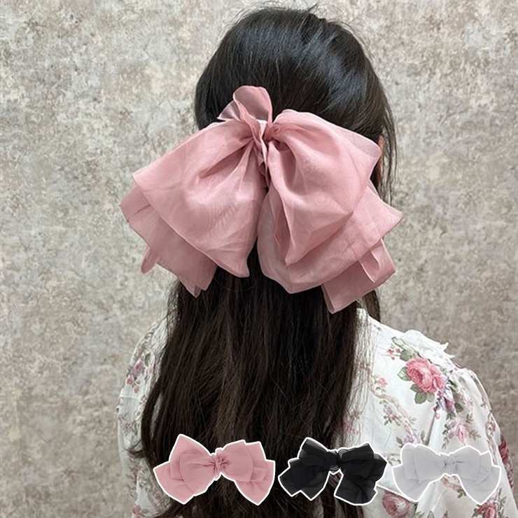 シフォンリボンバレッタ[品番：IGAW0004292]｜axes femme（アクシーズ