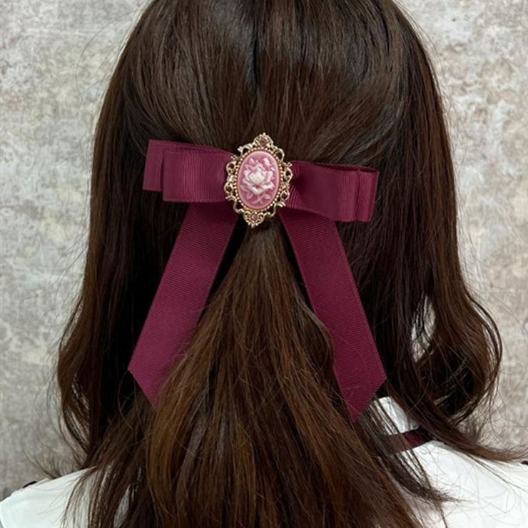Handmadeバレッタ♬︎カメオのオータムカラーバレッタ ローズカメオバレッタ[品番：IGAW0004576]｜axes femme（アクシーズ