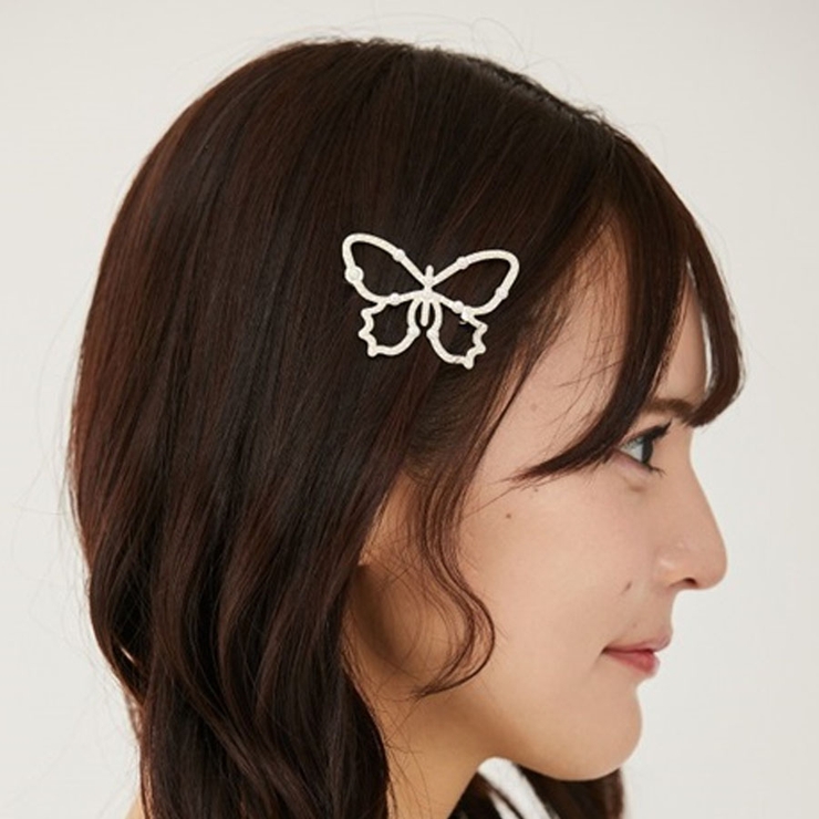 蝶のヘアピン パール パール蝶ヘアピン[品番：IGAW0004567]｜axes femme（アクシーズ