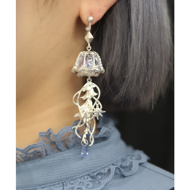 シルバー | 星夜の海月２ｗａｙピアス | axes femme