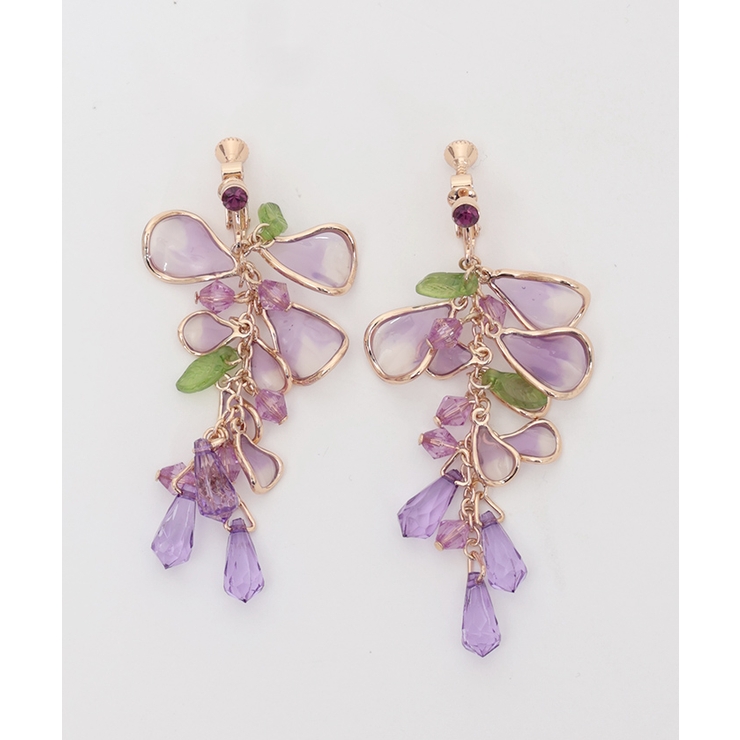 藤　花　モチーフ　ピアス　ローズゴールド 藤の花モチーフイヤリング | outlet | axes femme online shop
