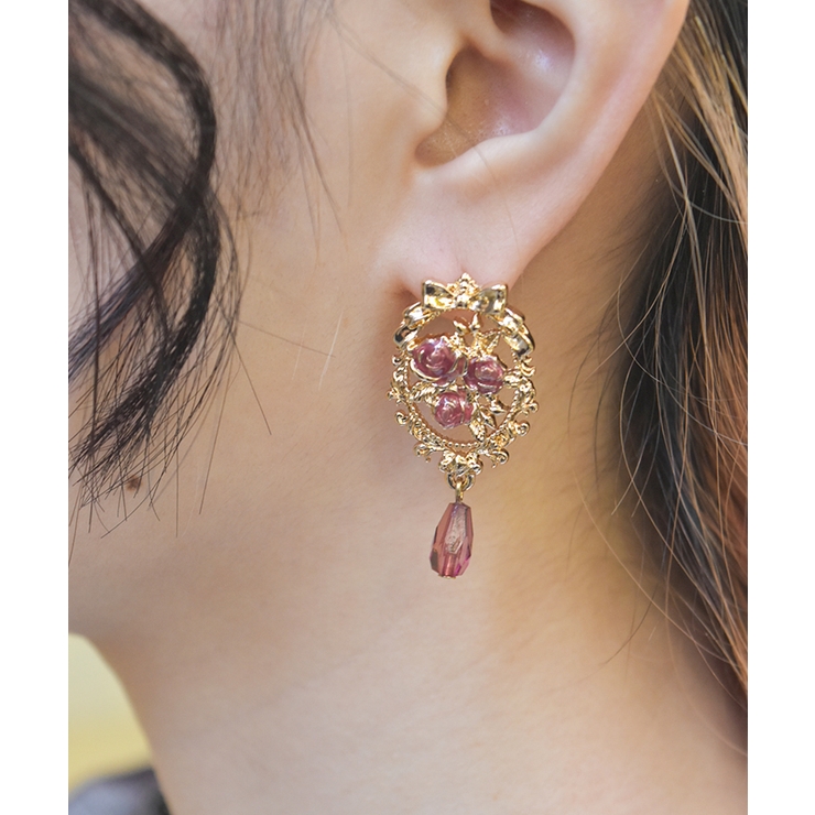 オーナメントローズＥＲピアス | axes femme | 詳細画像1 