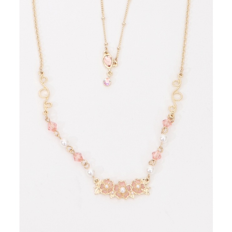 レア　アクシーズ　新品未使用　桜モチーフステンドネックレス　ピンク 桜モチーフステンドネックレス[品番：IGAW0003325]｜axes femme