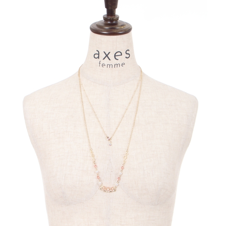 アクシーズファム 桜 モチーフ アクセサリー 3点セット 桜モチーフステンドネックレス[品番：IGAW0003325]｜axes femme
