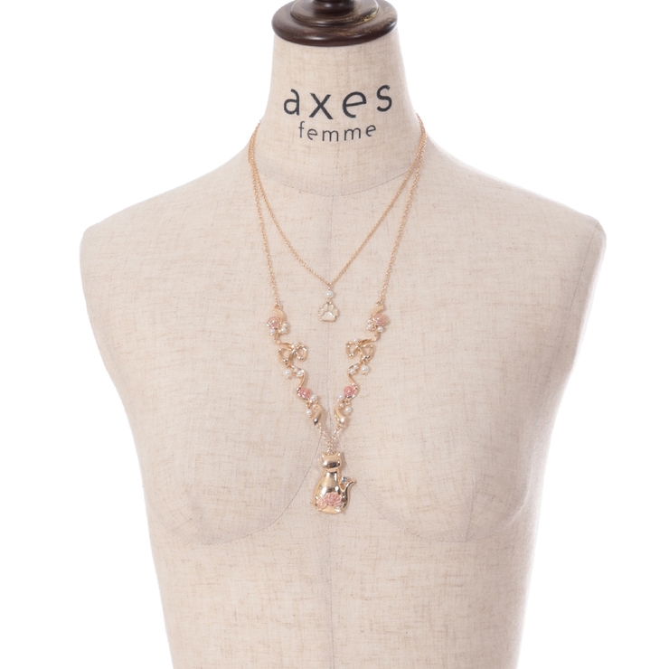 猫モチーフ×リボンネックレス[品番：IGAW0004698]｜axes femme