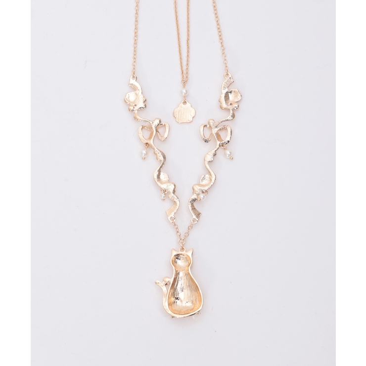 猫モチーフ×リボンネックレス[品番：IGAW0004698]｜axes femme