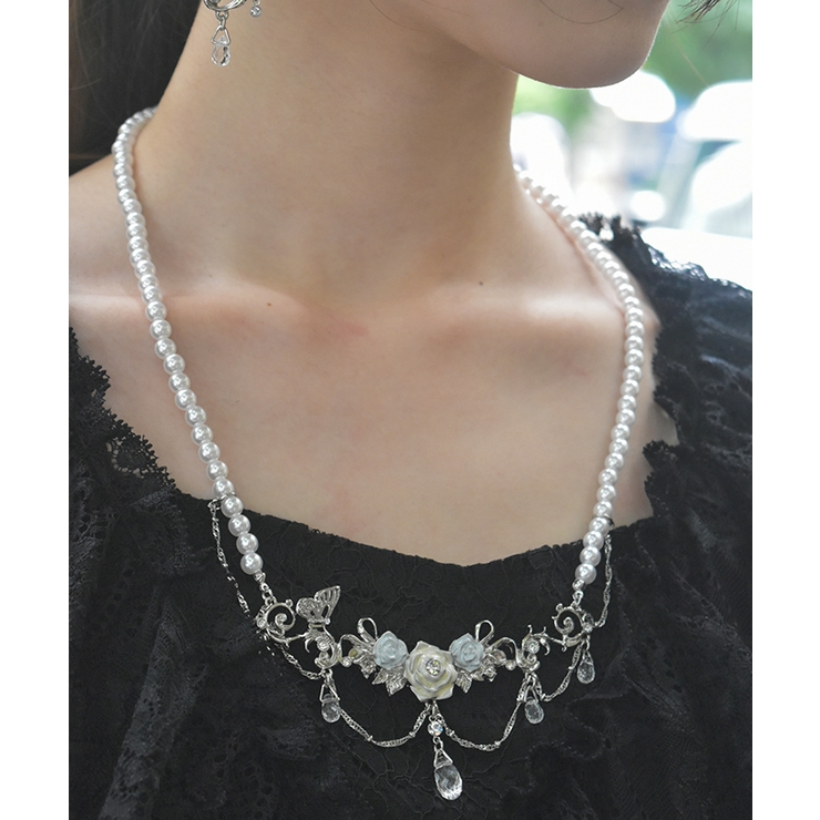 ローズ×パールネックレス[品番：IGAW0005206]｜axes femme（アクシーズ