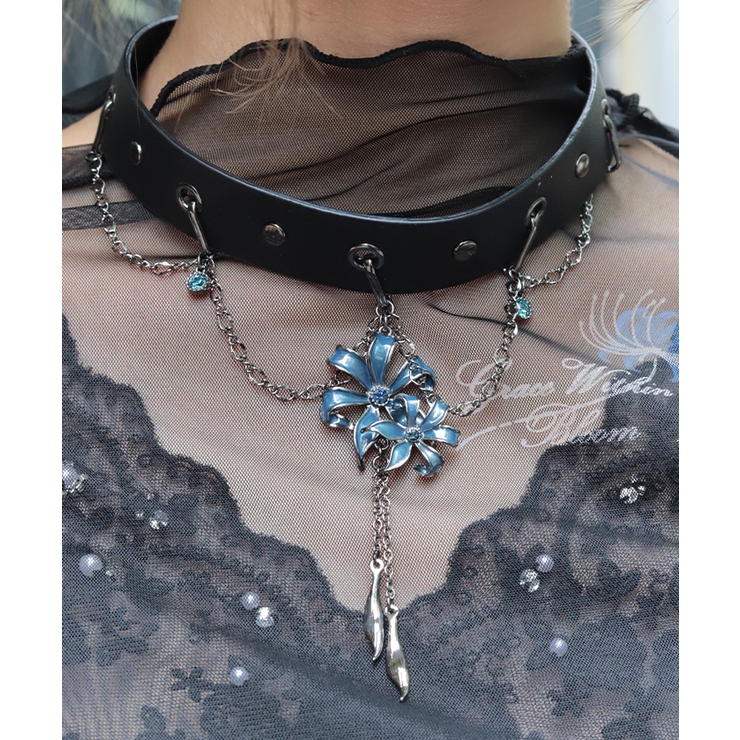 ブルー | 彼岸花モチーフチョーカー | axes femme