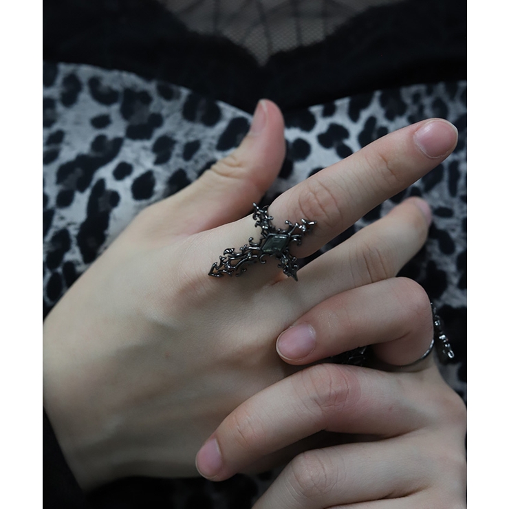 黒 | ジュエルダーククロスリング | axes femme