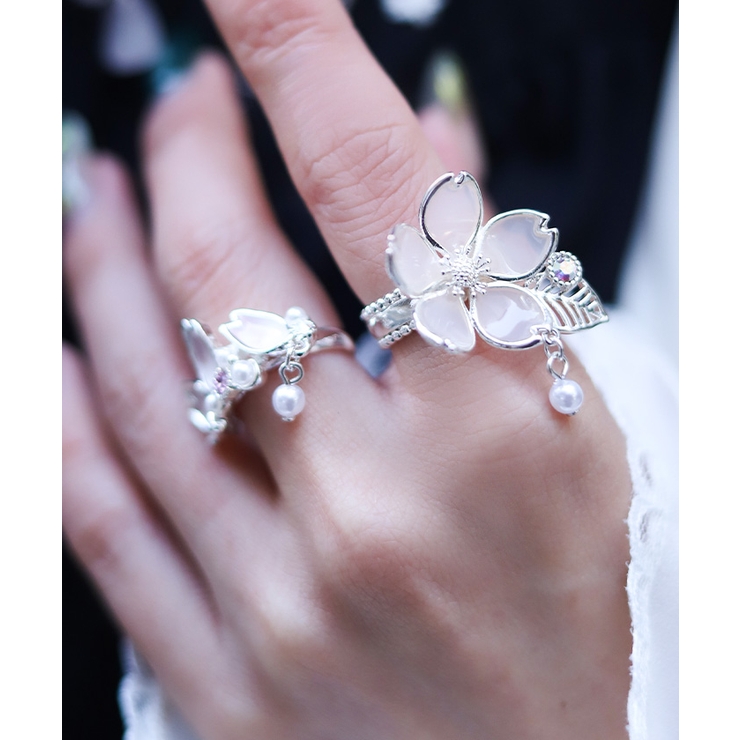 シルバー | 桜モチーフリングＳＥＴ | axes femme