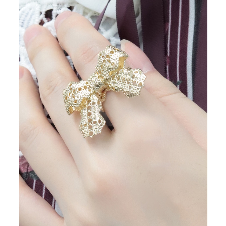 ゴールド | リボンデザインレースリング | axes femme