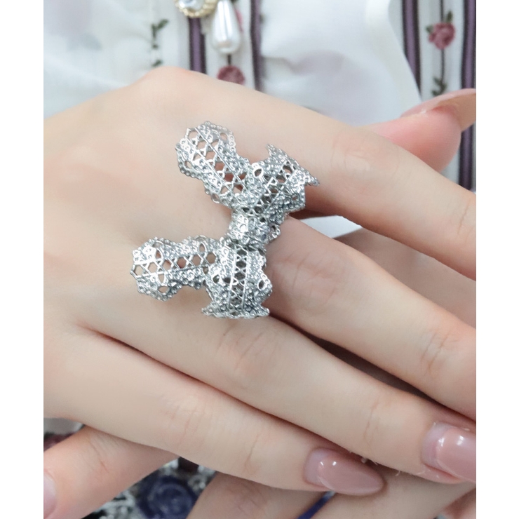 シルバー | リボンデザインレースリング | axes femme
