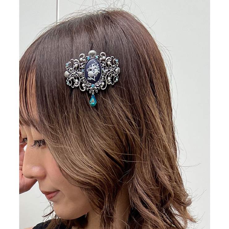 アクアマリンカメオ風バレッタ[品番：IGAW0003511]｜axes femme