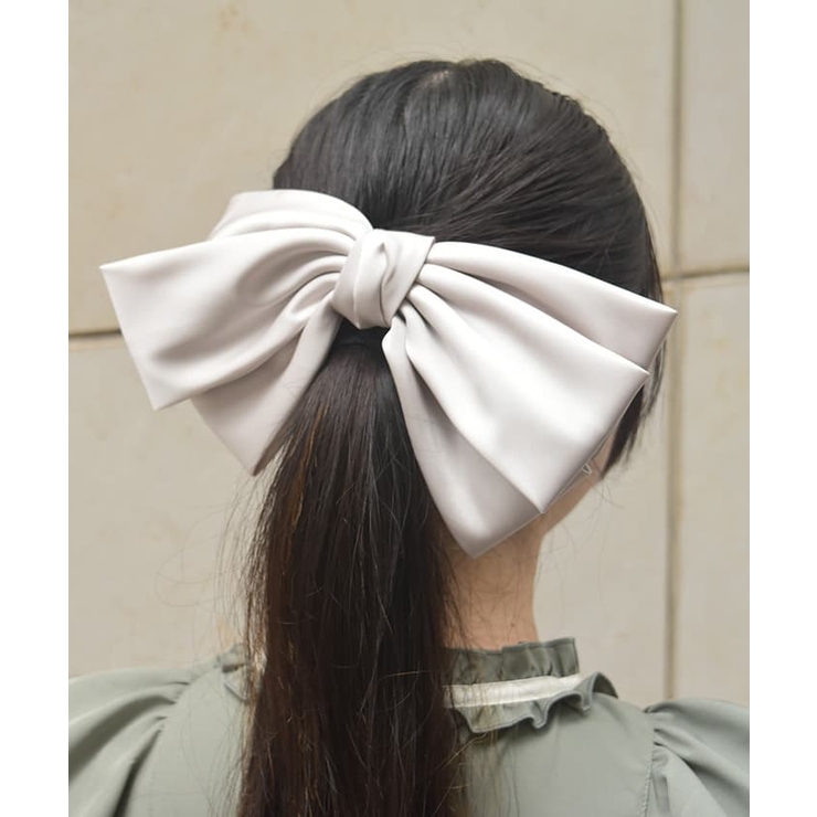 サテンビッグリボンバレッタ[品番：IGAW0005255]｜axes femme