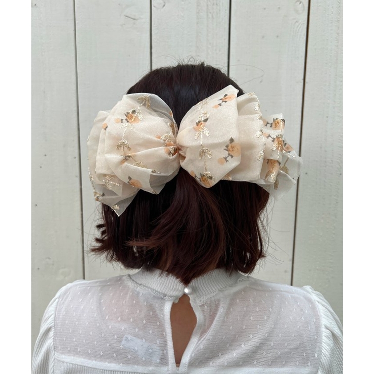 イエロー | 花柄リボンバレッタ | axes femme