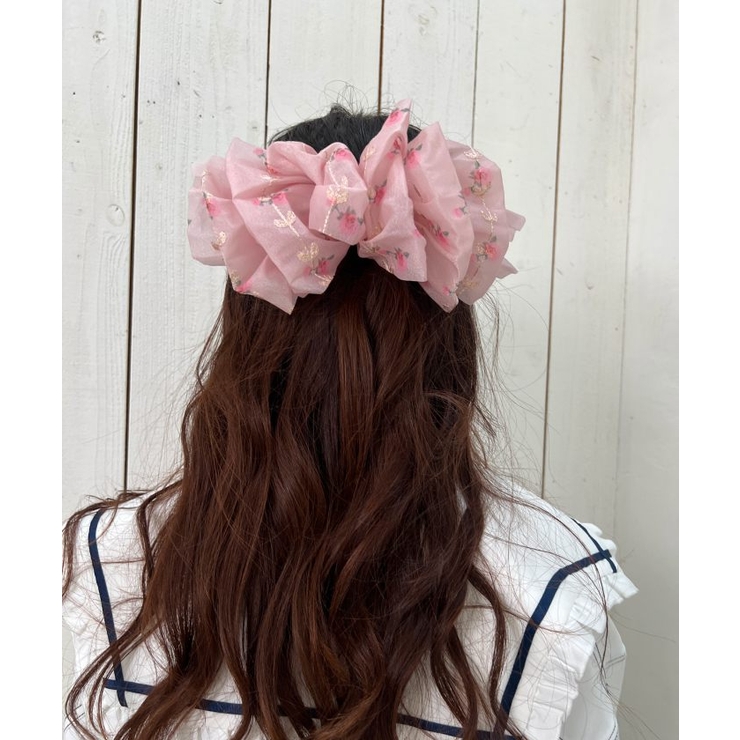 ピンク | 花柄リボンバレッタ | axes femme