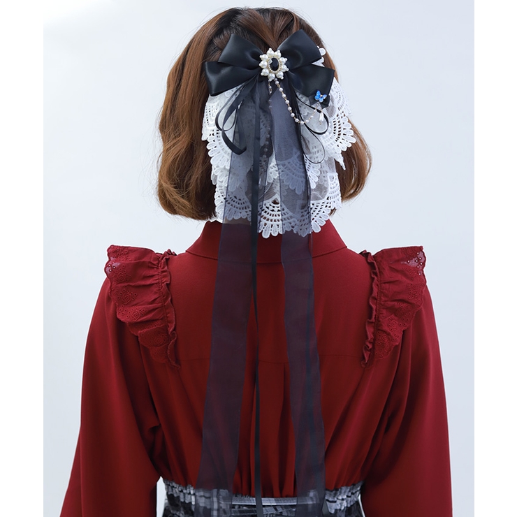 黒 | レースフリル×リボンバレッタ | axes femme