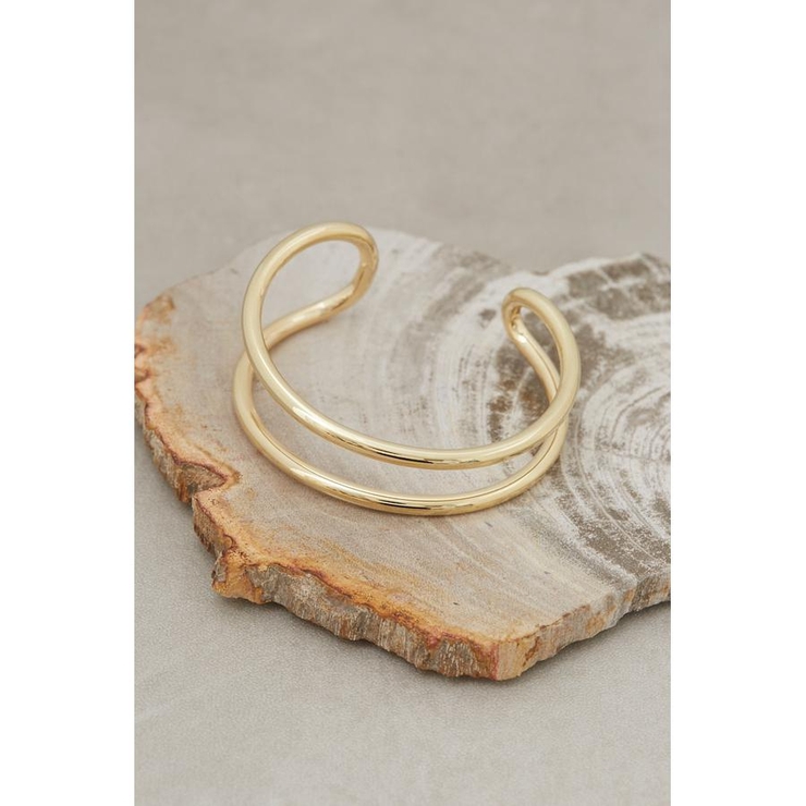 L/GLD1 | ニュアンスカーブダブルリングバングル | AZUL BY MOUSSY