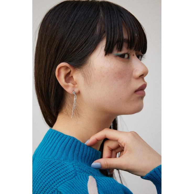 SLV | マルチチェーンアシンメトリーピアス | AZUL BY MOUSSY