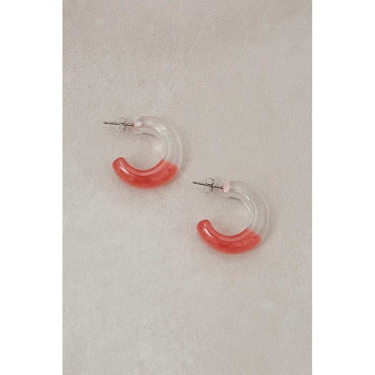 ORG | BICOLOR CLEAR HOOP EARRINGS | AZUL BY MOUSSY