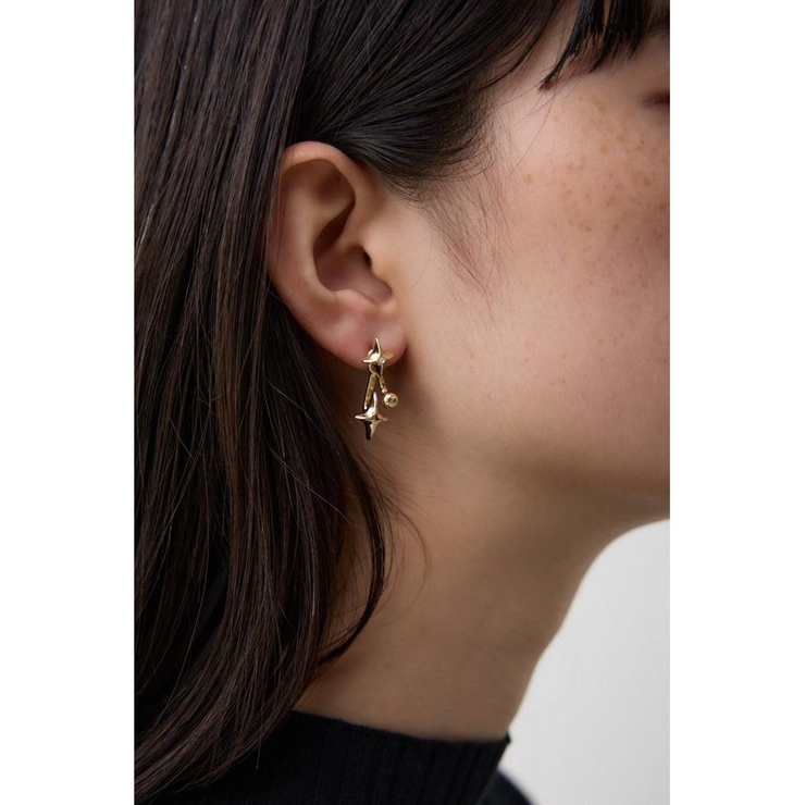 L/GLD1 | ダイヤシェイプドレイヤードピアス | AZUL BY MOUSSY