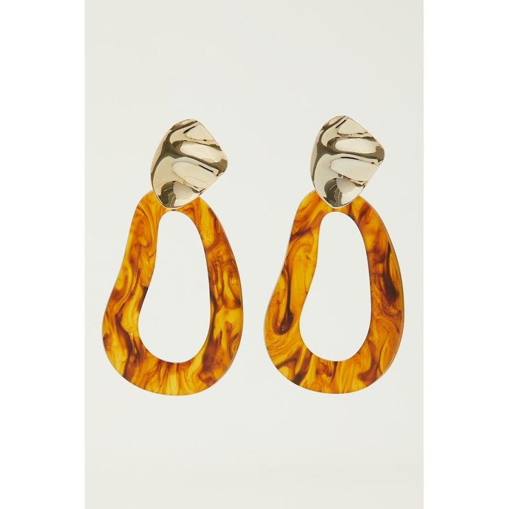 MARBLE ACRYL ROUND EARRINGS | AZUL BY MOUSSY | 詳細画像9 