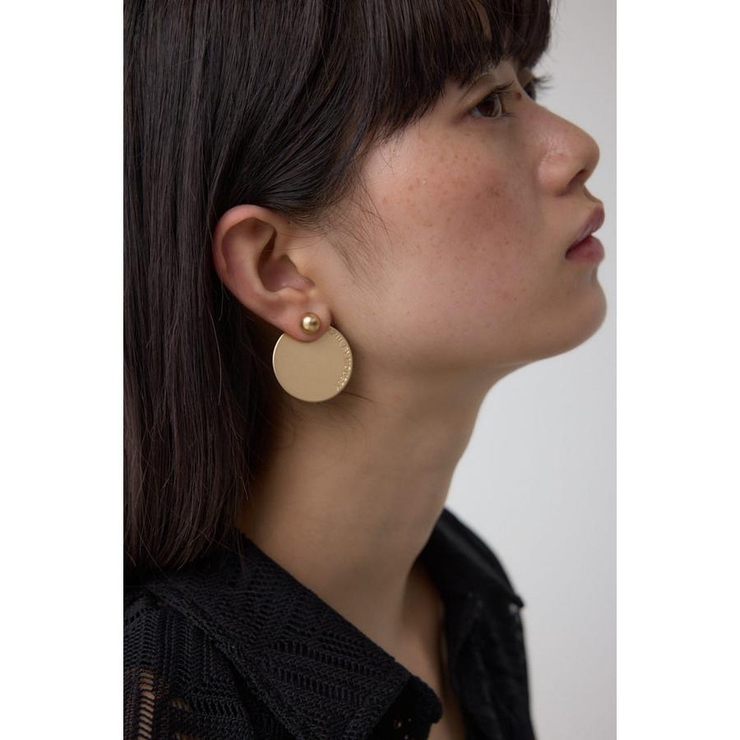 L/GLD1 | サークルプレートロゴピアス | AZUL BY MOUSSY