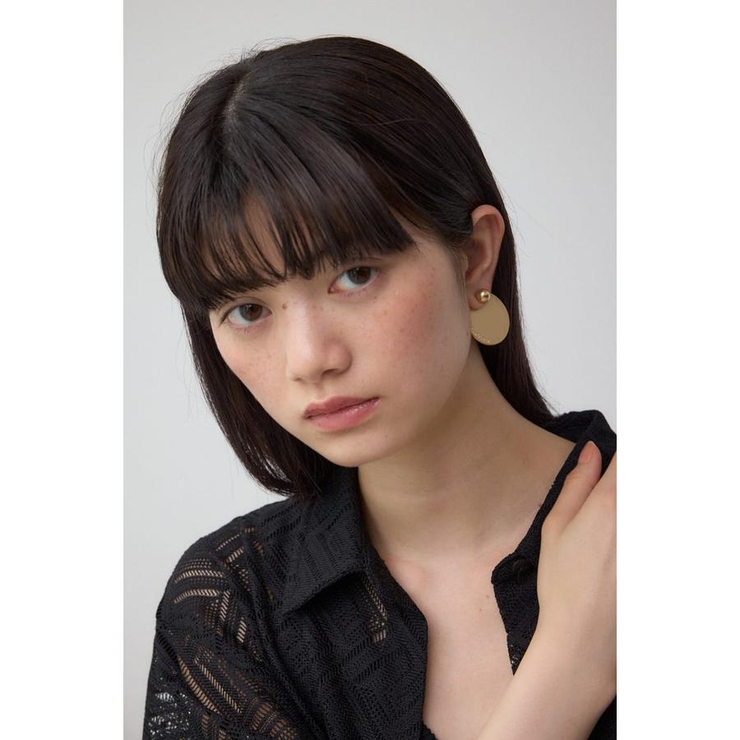 サークルプレートロゴピアス | AZUL BY MOUSSY | 詳細画像2 