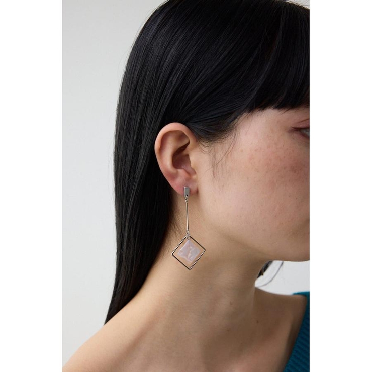 L/GRY1 | アクリル×メタルアシンメトリーピアス | AZUL BY MOUSSY