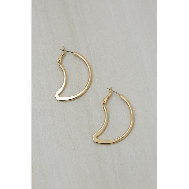 L/GLD1 | CRESCENT MOON HOOP EARRINGS | AZUL BY MOUSSY