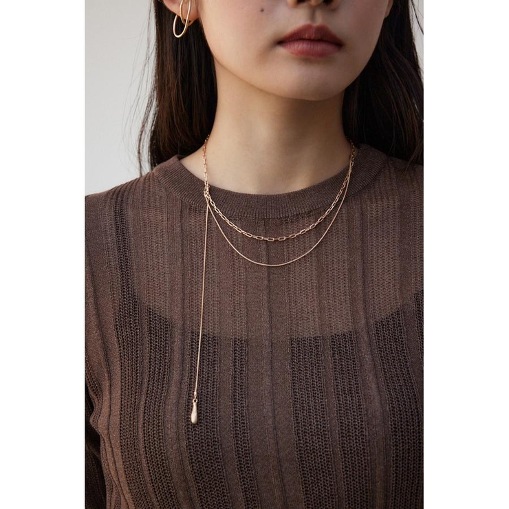 ダルメタルアシンメトリードロップモチーフネックレス | AZUL BY MOUSSY | 詳細画像1 