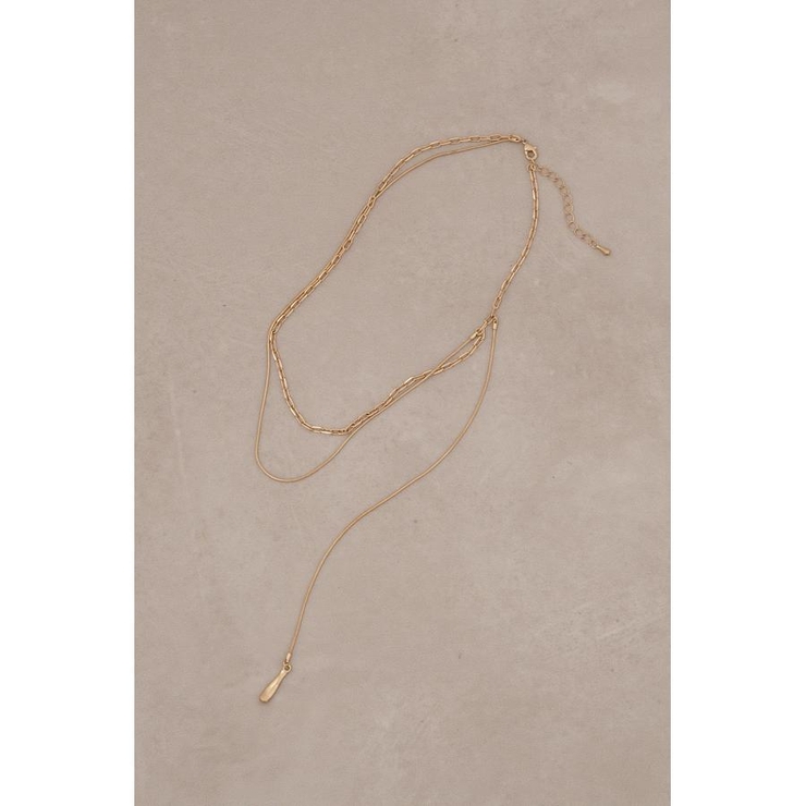 ダルメタルアシンメトリードロップモチーフネックレス | AZUL BY MOUSSY | 詳細画像3 