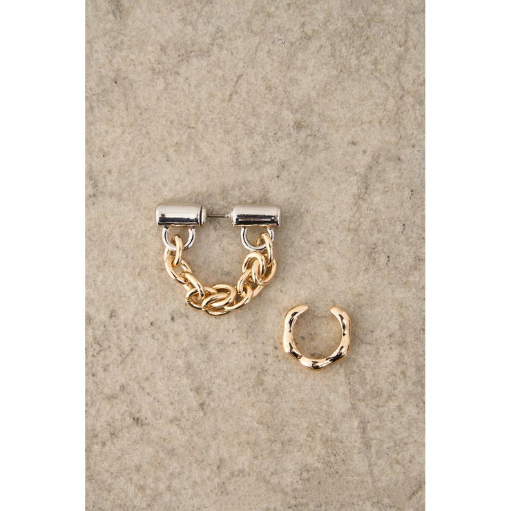 L/GLD1 | EAR CUFF SET CHAIN EARRINGS | AZUL BY MOUSSY