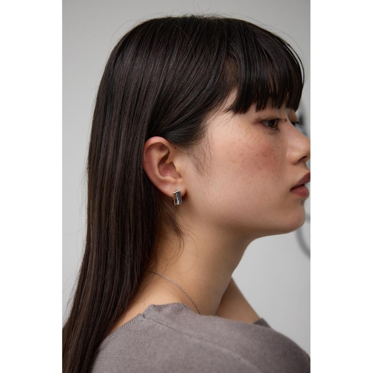 スクエアメタルオーバーラップピアス | AZUL BY MOUSSY | 詳細画像1 