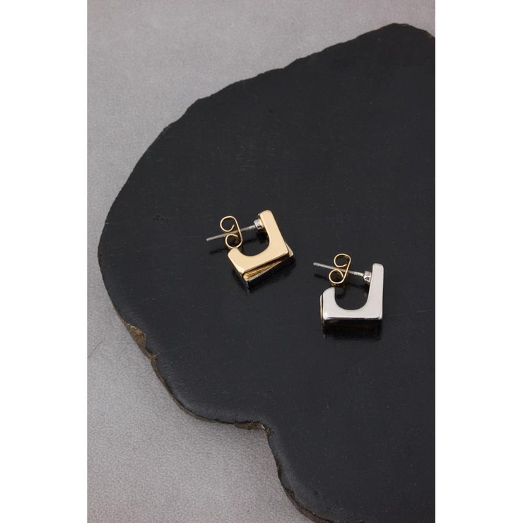 スクエアメタルオーバーラップピアス | AZUL BY MOUSSY | 詳細画像3 