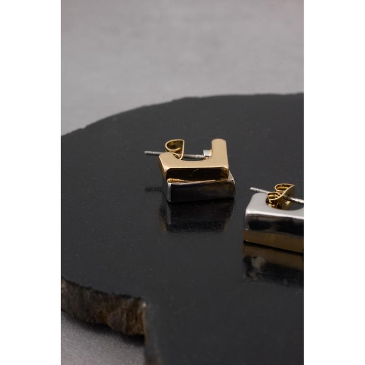 スクエアメタルオーバーラップピアス | AZUL BY MOUSSY | 詳細画像4 