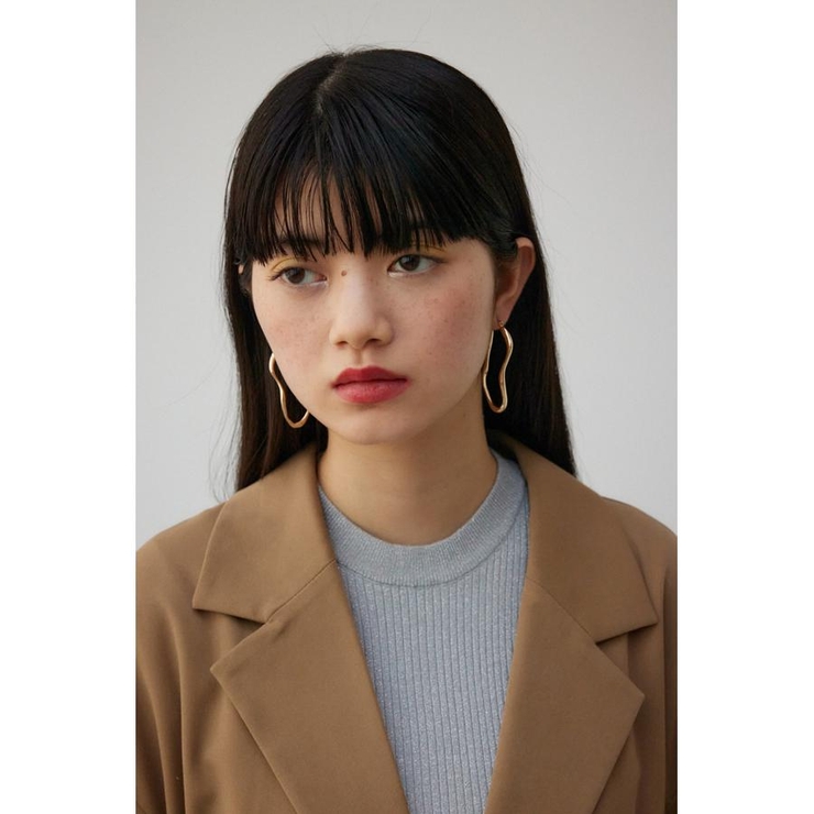 ニュアンスカーブビッグフープピアス | AZUL BY MOUSSY | 詳細画像2 