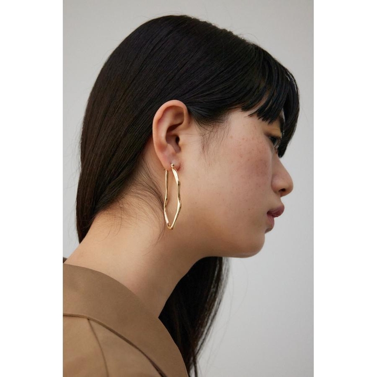 ニュアンスカーブビッグフープピアス | AZUL BY MOUSSY | 詳細画像1 