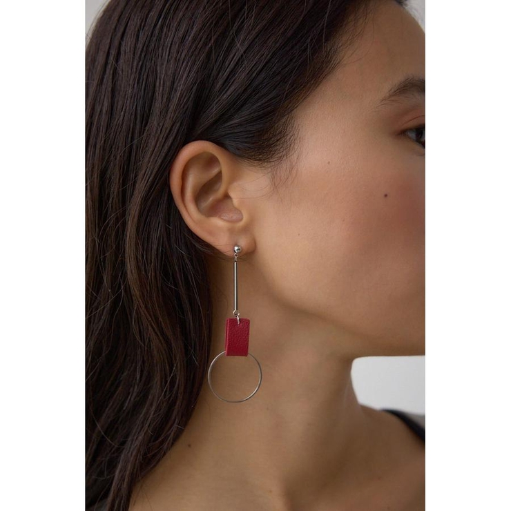 フェイクレザーバイカラーアシンメトリーピアス | AZUL BY MOUSSY | 詳細画像6 