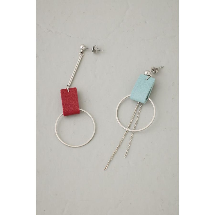 フェイクレザーバイカラーアシンメトリーピアス | AZUL BY MOUSSY | 詳細画像8 